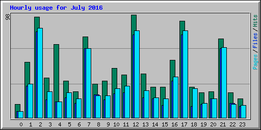 Hourly usage for July 2016