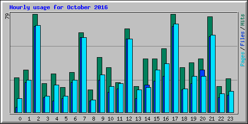 Hourly usage for October 2016