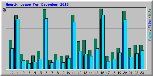 Hourly usage for December 2016